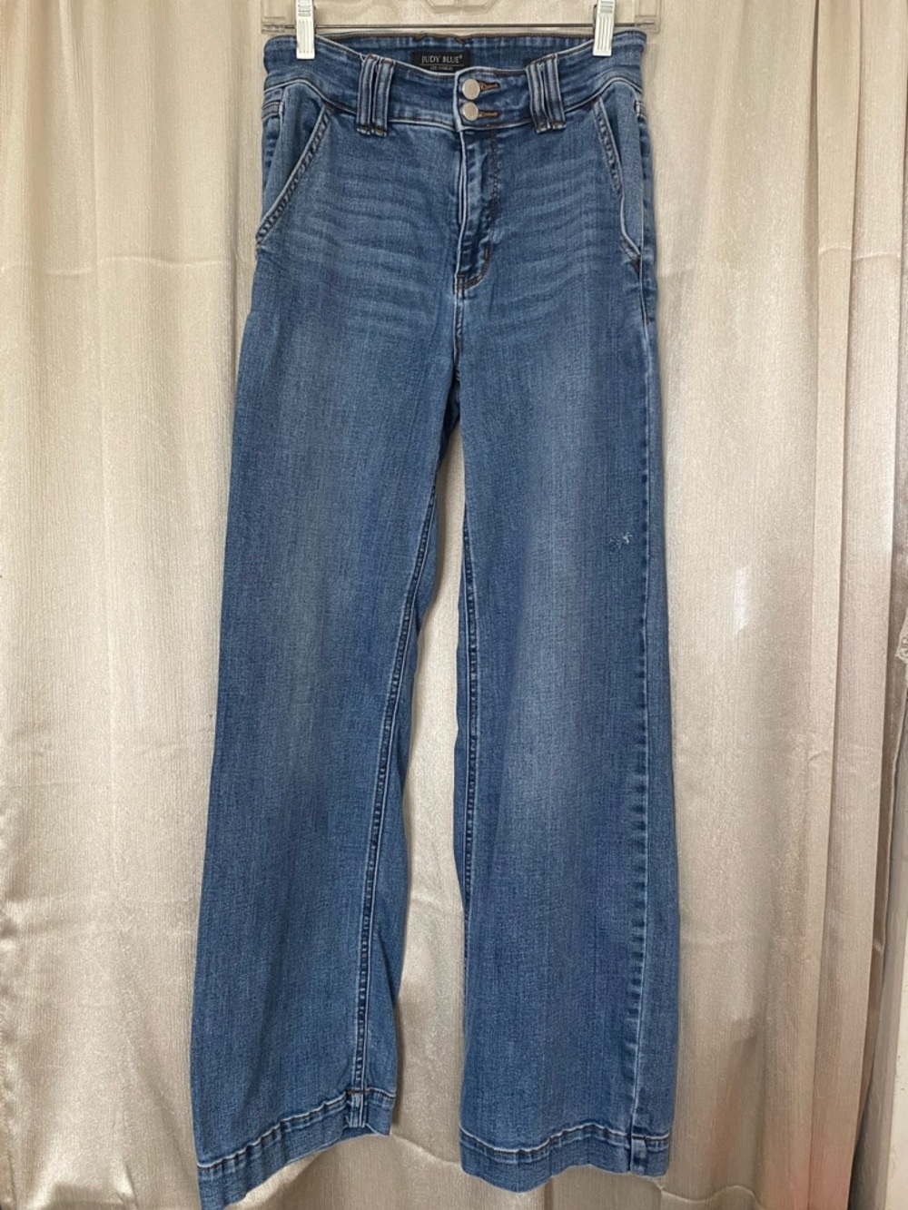 Judy Blue Wide Leg Jeans Size 7/28 High Rise Stretch Denim
